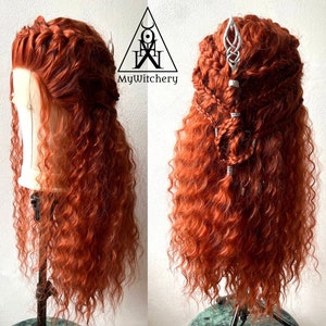 READY TO SHIP Medieval Curly Ginger Wig Renaissance Fair Wig