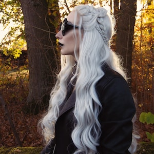 Wavy White Braided Fantasy Wig  TO ORDER