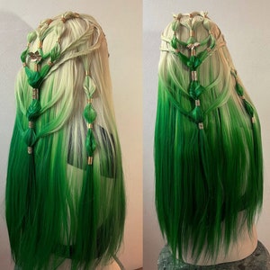 Fairycore Earth spirit cosplay Lace front braided wig, Renaissance fair, renfair wig, mermaid costume