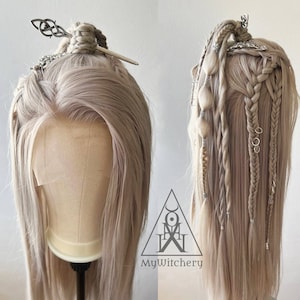 Elven hair,  Viking wig, Celtic Warrior Samurai Braided lace front wig
