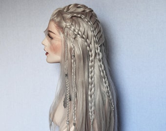 Vikings - Style braided wig,  Viking wig, Elf costume  wig, Elven hair, viking cosplay, vikings, synthetic wig