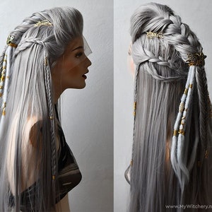 Braided Viking Wig with Metal Beads and Hairclip TO ORDER