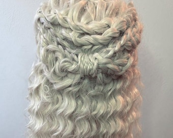 Medieval Renaissance Braided Curly Wig ,Fantasy LARP Costume, Fairy Festival,Cosplay Accessory,TO ORDER
