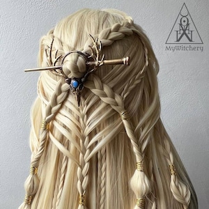 Elven Princess Wig: Extra Long Braided Synthetic Hair, Jewelry Costume (TO ORDER)