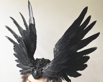 Morrigan Gothic wedding headpiece, Gothic crown