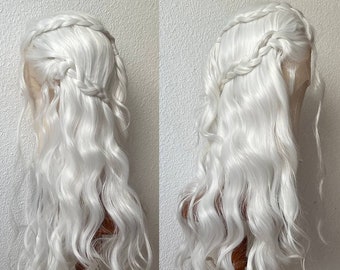 READY TO SHIP Daenerys cosplay Braided lace front Synthetic wig