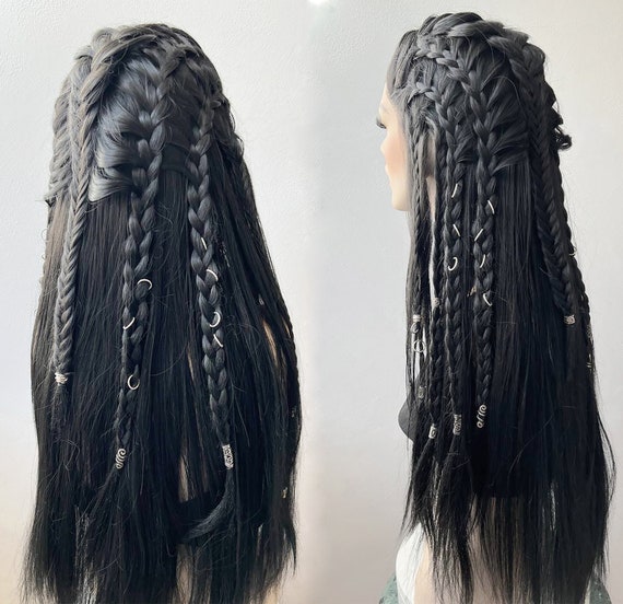 Orm Lace Front Wig Including Hair Accessories, Cosplay Wig, Larp Wig,  Custom Wig, Synthetic Wig, Viking Wig, Dutch Braids 