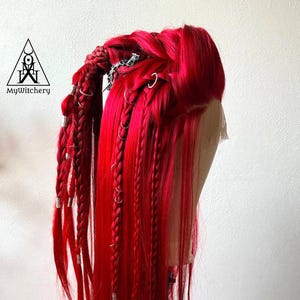 Made-to-Order Braided Viking Wig with Synthetic Dreads, Hairclip,Fantasy Costume Accessory, Goblincore, Druid Style