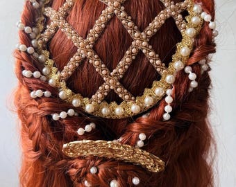 Lace Front Wig, 42-Inch Renaissance Braided Style, Medieval fantasy wig