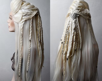 Viking Braided Wig with Hairclip, Norse Costume Accessory, LARP,Made to Order