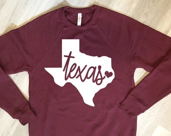 Custom State Sweatshirt/ Any State or Country/ Unisex Size/ Heart