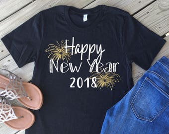 Happy New Year 2018 T- Shirt/ Fireworks/ Unisex Sizing