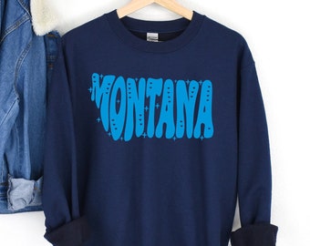 Montana Sweatshirt, Gildan Sweatshirt, Custom Colors, Montana State, Youth Sweatshirt, Unisex Sweatshirt, Montana Retro