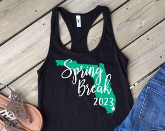 Florida Spring Break Tank Top/ Next Level Tank Top/ Any State/ Women's Racerback/ Custom Colors/ Beach Tank