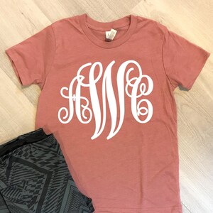 Cursive Monogram Shirt/ Youth/ Custom