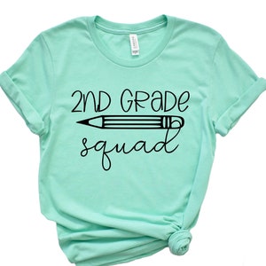 2nd Grade Squad Shirt/ Bella Canvas T-Shirt/ Any Grade or Subject/ Custom Colors/ Unisex Sizing/ Second Grade Squad/ Teacher Tee