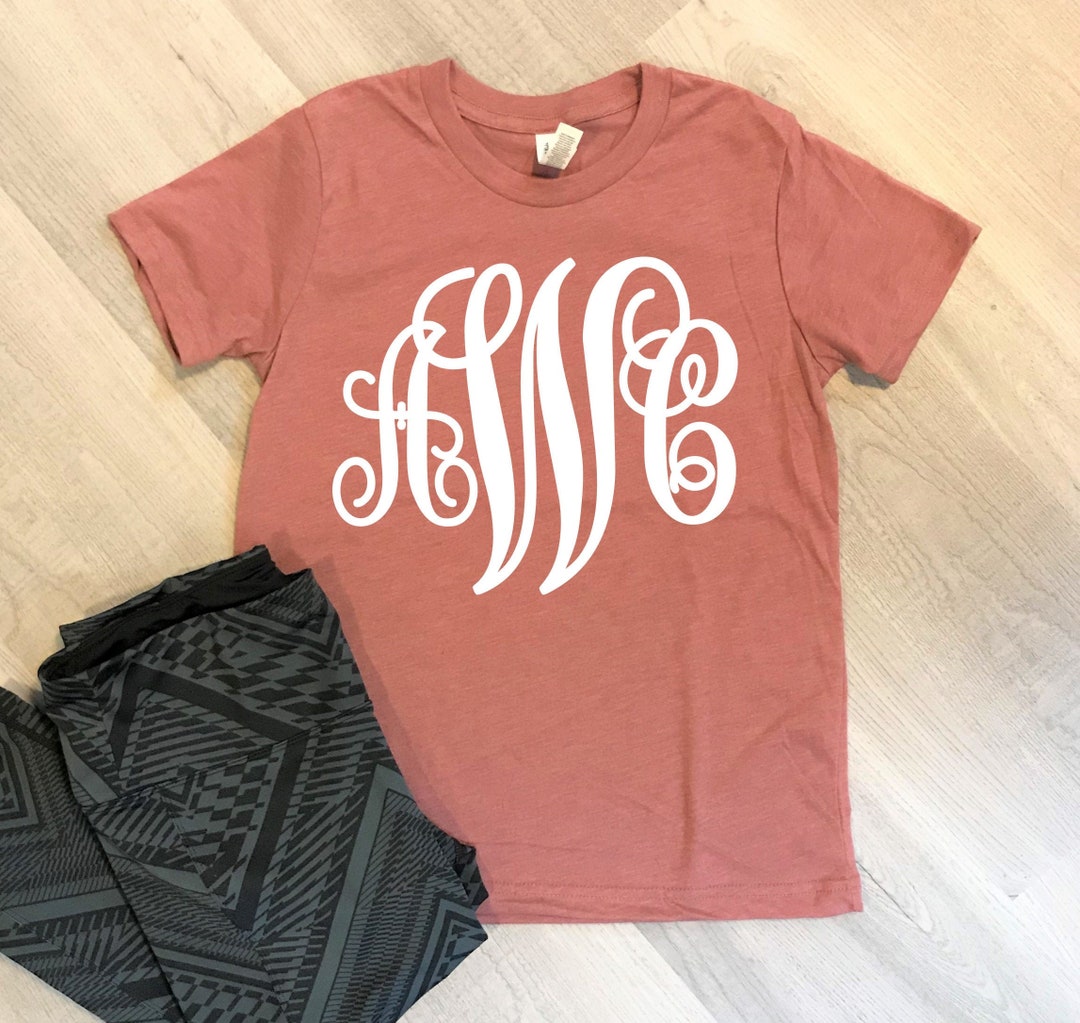 Cursive Monogram Shirt/ Youth/ Custom - Etsy