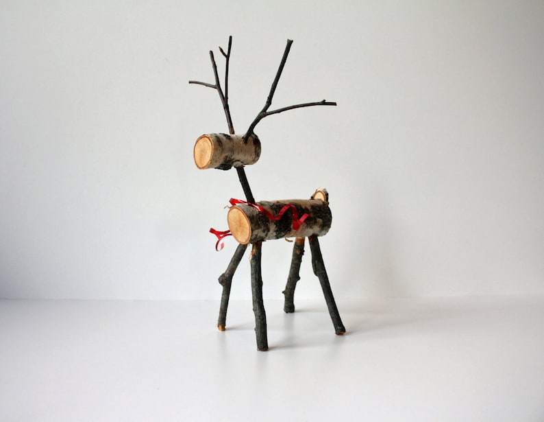 Birch Bark Reindeer Small Using Naturally Fallen Birch Tree Pieces Etsy