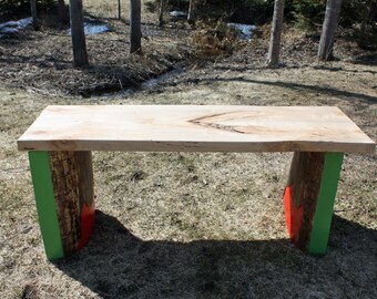 Large Pine and Maple Stump Bench or Planter Stand