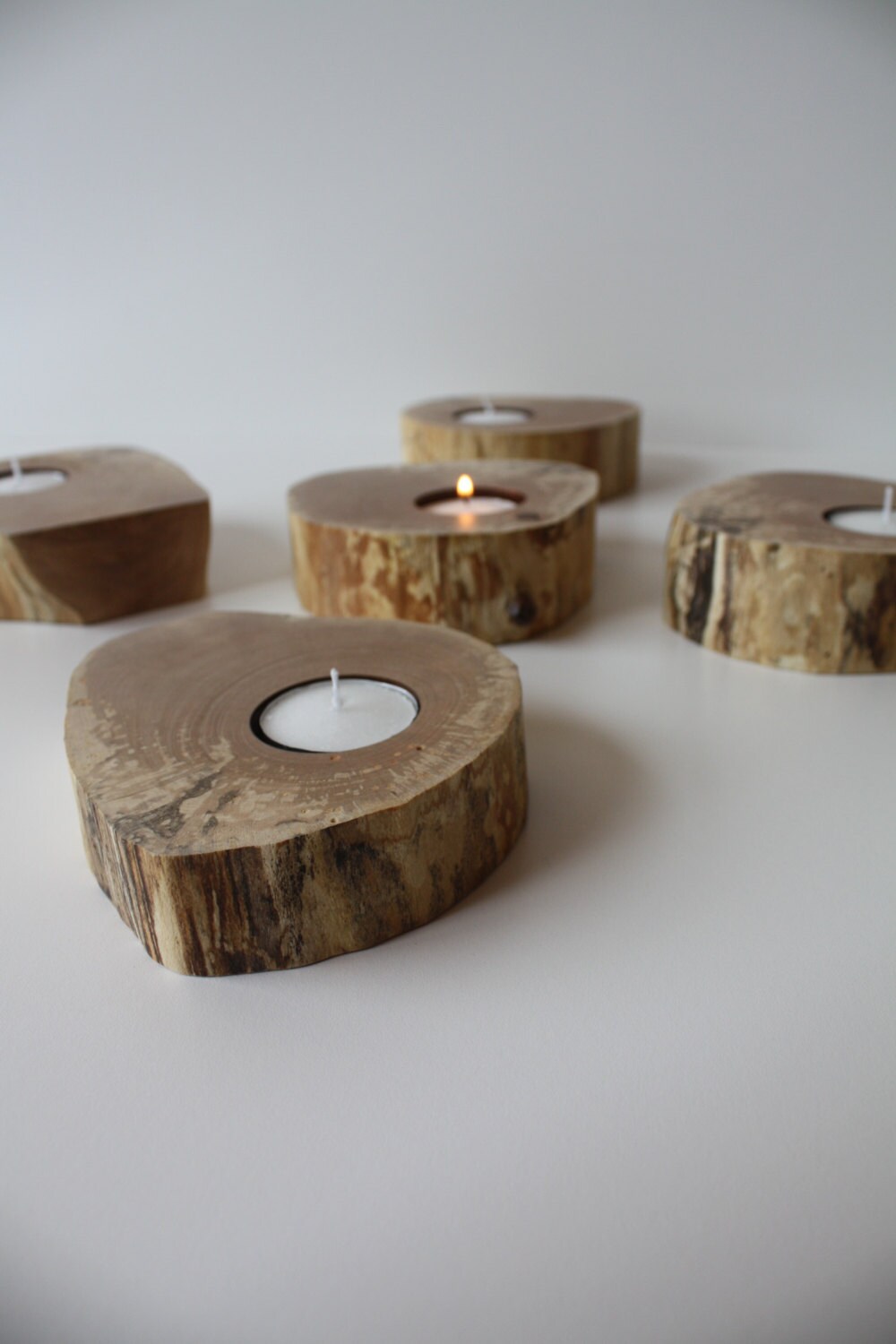 Round Spalted Hardwood Candle Holder for 1 Tea Light Etsy