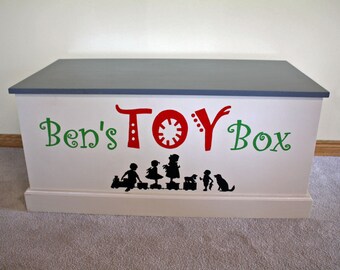 Maple Toy Box with Custom Paint Job and Safety, Slow Close Hinges