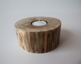 Round Live Edge Fruit Tree Candle Holder for 1 tea light