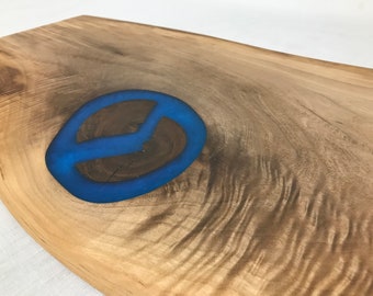 Blue Epoxy and Walnut Charcuterie or Serving Board