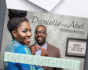 Photo Save The Date Cards- FREE SHIPPING- Diva Impression