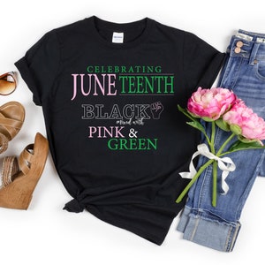 Juneteenth - Negro mezclado con rosa y verde - Archivo de corte SVG Cricut Silhouette Archivo digital también conocido como Vector Png Jpg