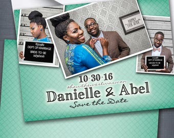 Modern Save The Date Invitations- FREE SHIPPING- Magnet Backs Available- Diva Impression