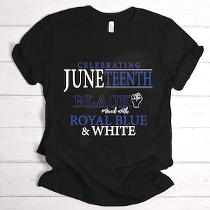 Juneteenth - zwart gemengd met koningsblauw en wit-SVG-bestand Cricut silhouet digitaal bestand Zeta Vector Png Eps