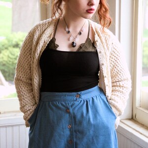 1950s Knitted Cardigan w/ Chiffon Lining (The Needle Craft)