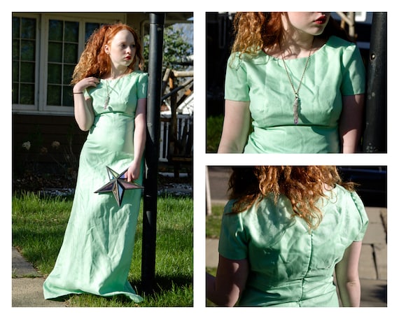 Shimmering Mint Green Formal Dress - image 1