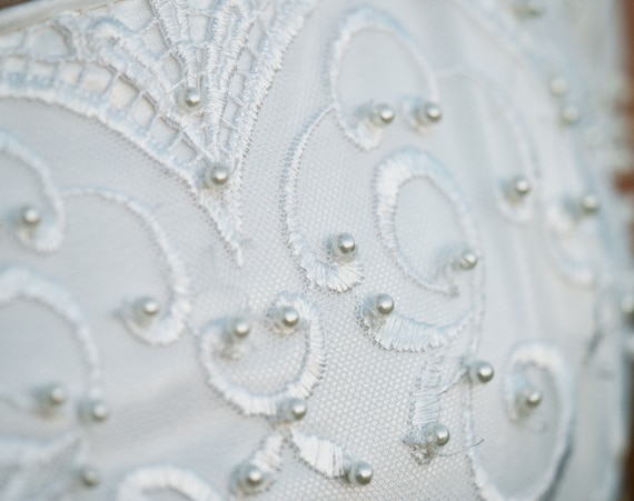 Jessica McClintock Sheath Beaded Wedding Dress - image 7