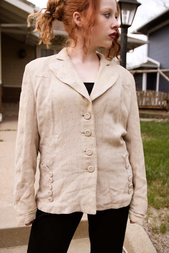 1940s Tan Suit Jacket - image 3