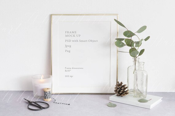 Frame Mockup Stock Photography Gold 8x10