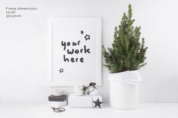 Frame Mockup Christmas Them Stock Photography