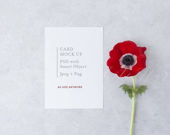 Download Free Styled stock photography - A6 card stationery mockup - Minimal and feminine - Psd + Jpeg - weddings, card, invitation, Mothers Day PSD Template