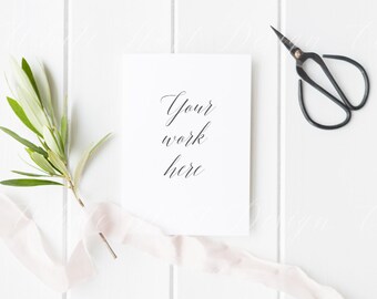 Download Free Card mockup - Stock photography - Wedding theme - Modern, minimal and feminine - High Res Jpeg file 300Dpi - weddings, card, invitation PSD Template