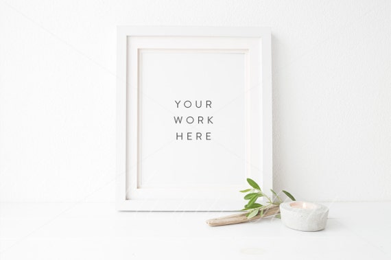 Frame Mockup Stock Photography White Floral Theme