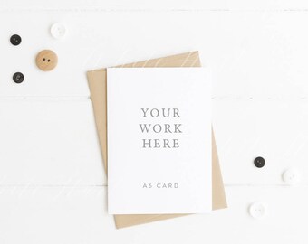 Styled Stock Photography A6 Stationery Mockup White Card Etsy