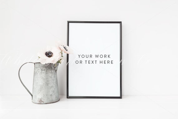 Frame Mockup Stock Photography Floral Black Portrait