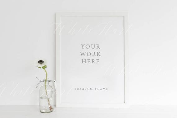 Frame Mockup Stock Photography White 30x40cm Portrait