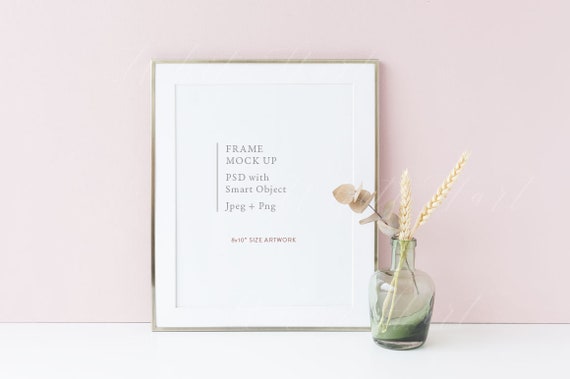 Gold Frame Mockup 8x10 Styled Stock Photo Gold Frame Mockup 8x10 Styled Stock Photo