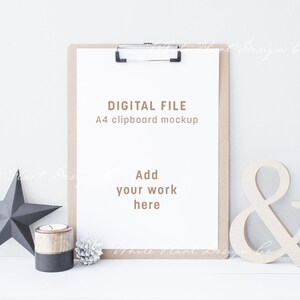 Psd smart object Showcase your work online with digital mockups Png A4 clipboard mockup Jpeg instant download