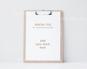 A4 clipboard mockup - Psd smart object + Png + Jpeg - Showcase your work online with digital mockups - instant download