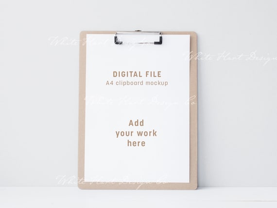 Psd smart object Showcase your work online with digital mockups Png A4 clipboard mockup Jpeg instant download