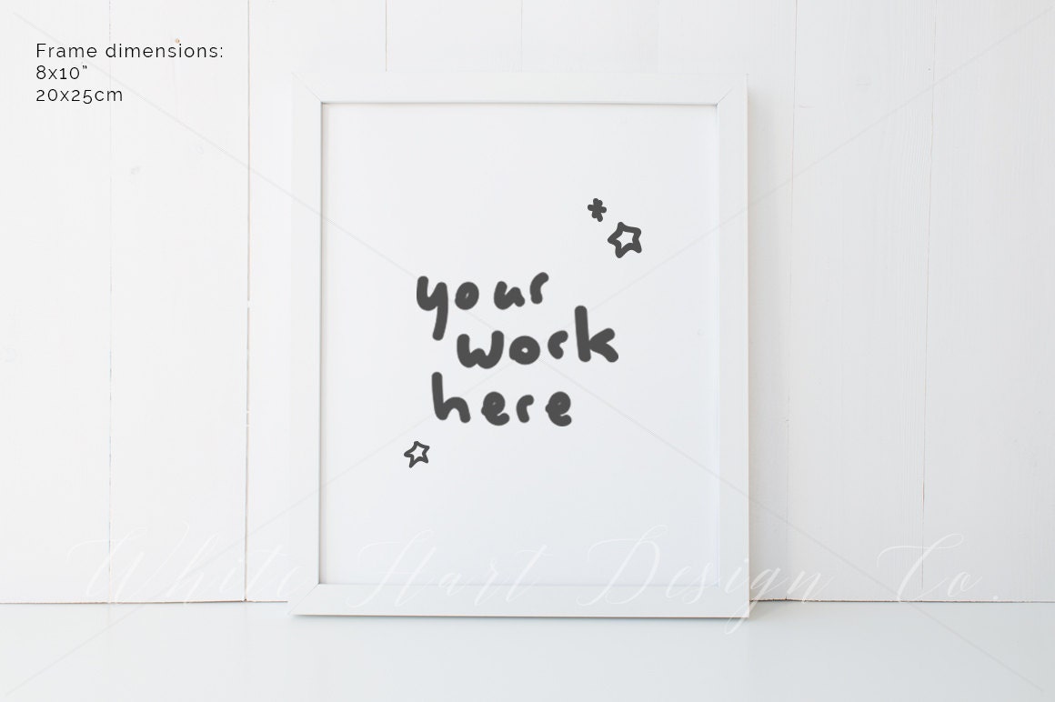 Frame Mockup Stock Photography White Minimal 8x10 Etsy