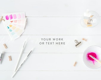 Styled stock photography - Artist and illustrator mockup - Modern and feminine - High Res Jpeg - Illustration, drawing, painting