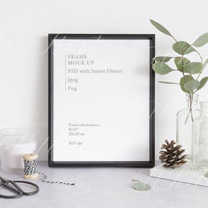 Frame mockup 8x10&quot; - JPEG + PSD + Png files included - Instant download - Showcase your work online